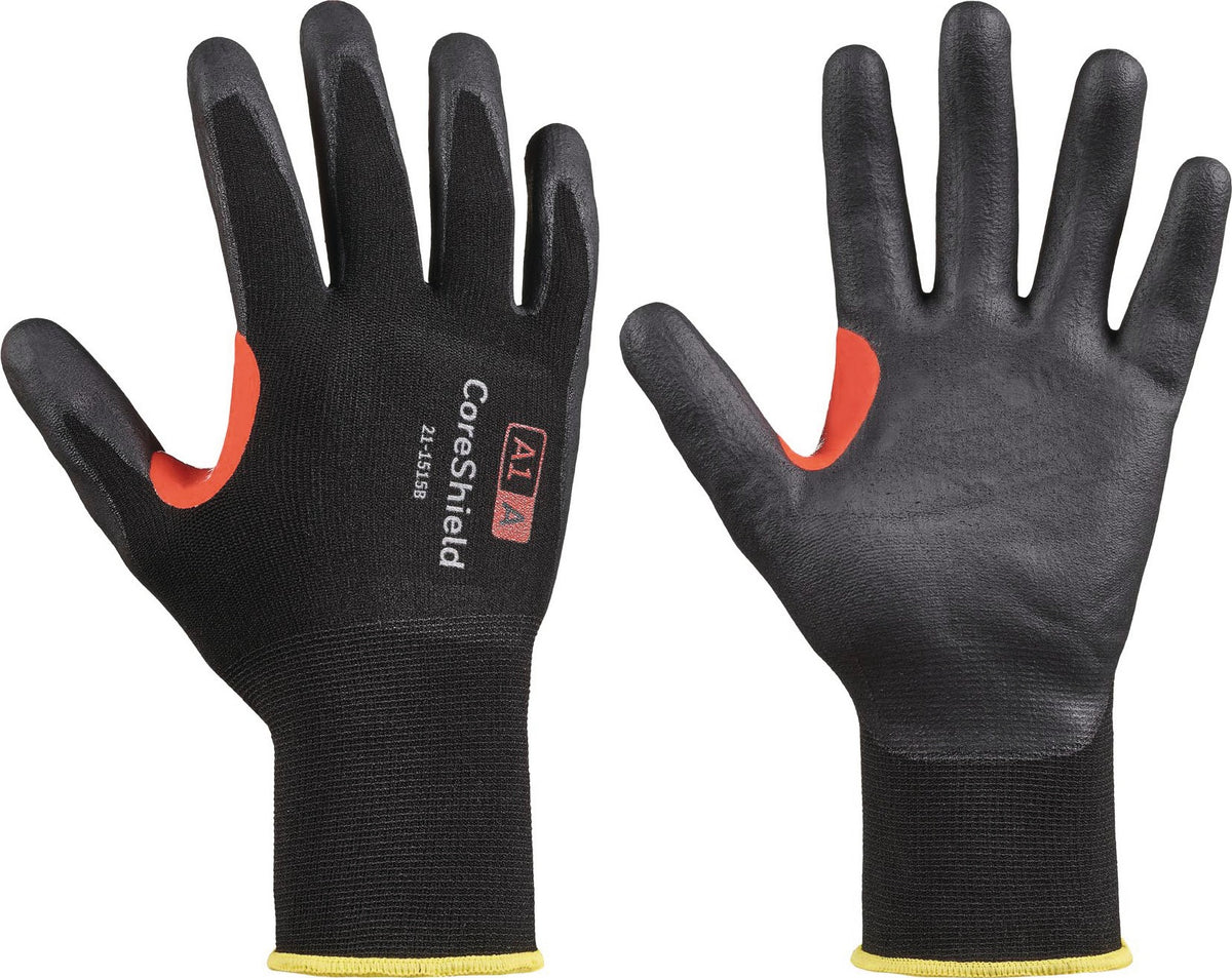 Schnittschutzhandschuhe CoreShield 15G A1/A Gr.8 schwarz EN 388 von HONEYWELL – 10 Paar