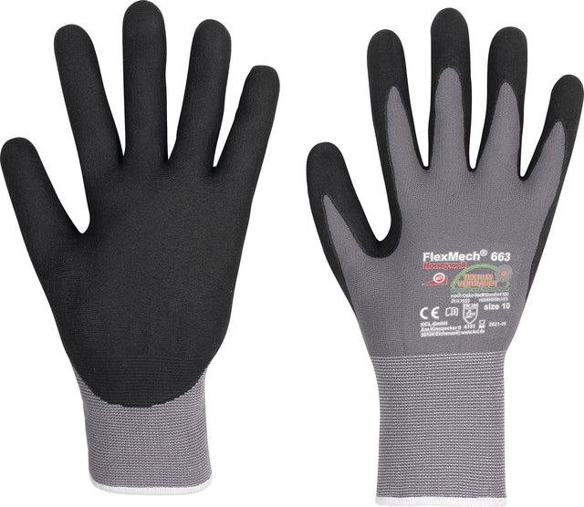 Honeywell FlexMech 663 Nitrilhandschuhe Gr.6 grau/schwarz – 10 Paar, EN 388