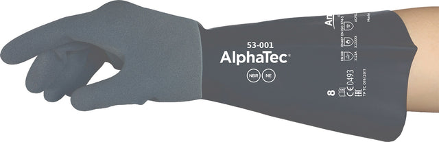 ANSELL AlphaTec 53-001 Chemiehandschuhe Gr.9 grau/schwarz EN 388, EN 374, EN 407