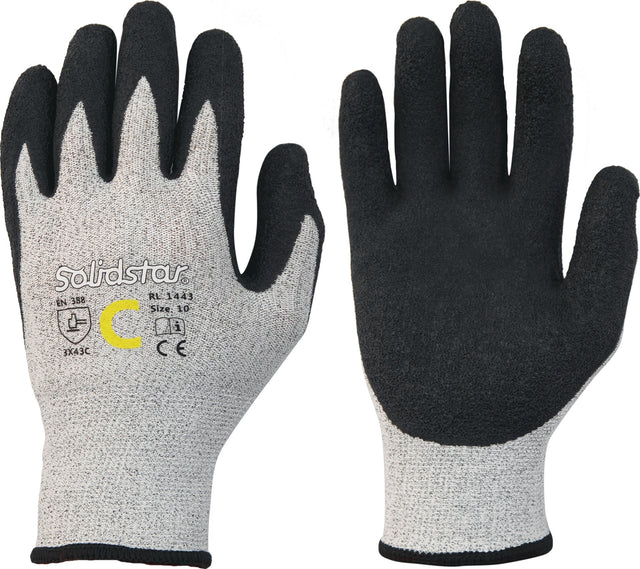 LEIPOLD Solidstar 1443 Schnittschutzhandschuhe Gr. 8 grau/schwarz EN 388 PSA II – 12 Paar