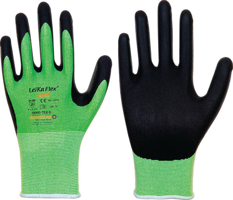 LEIPOLD LeikaFlex® Cool Strickhandschuhe Gr.8 grün/schwarz EN 388, EN 420 PSA II – 12 Paar