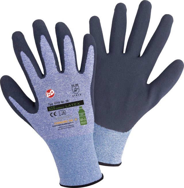 Feinstrickhandschuh Goes Green Gr.9 blau/dunkelblau von L+D – EN ISO 21420, EN 388