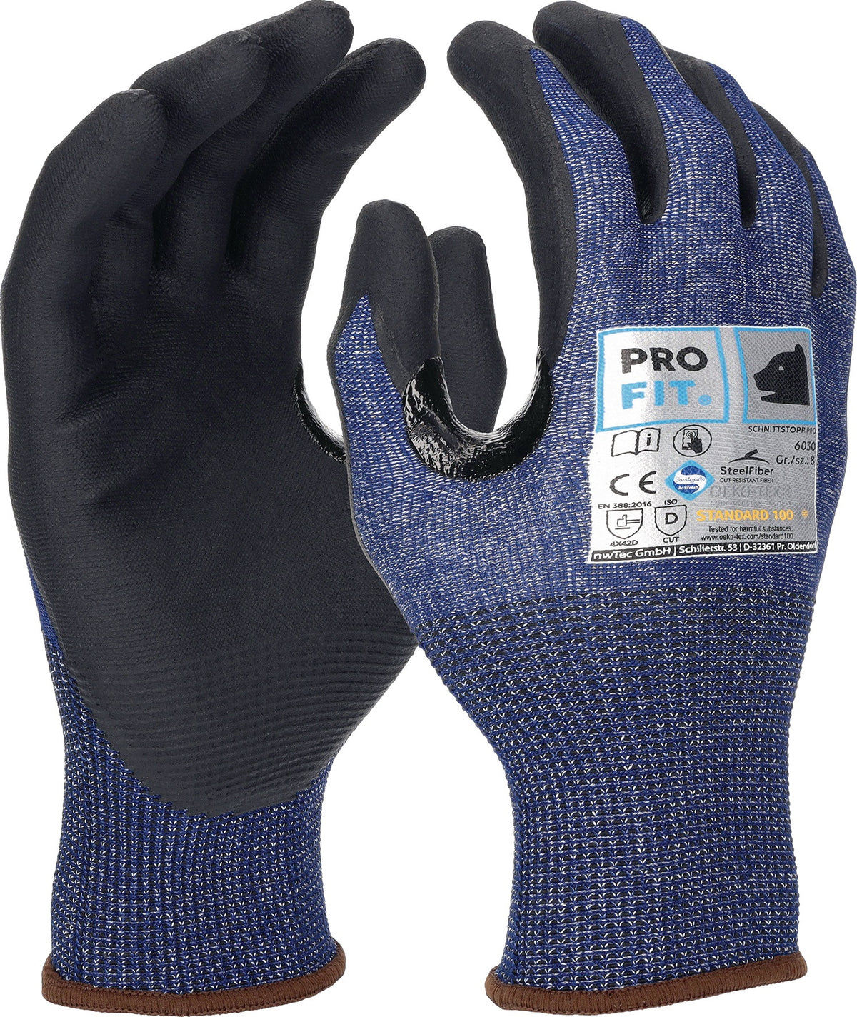 Schnittschutzhandschuhe Schnittstop Pro Gr.9 blau/schwarz EN 388 PSA II PRO FIT – Schnittschutzlevel D