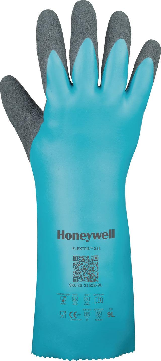 HONEYWELL Chemiehandschuhe FLEXTRIL™ 211 Gr.9 grün EN 388, EN 374, EN 407 PSA III