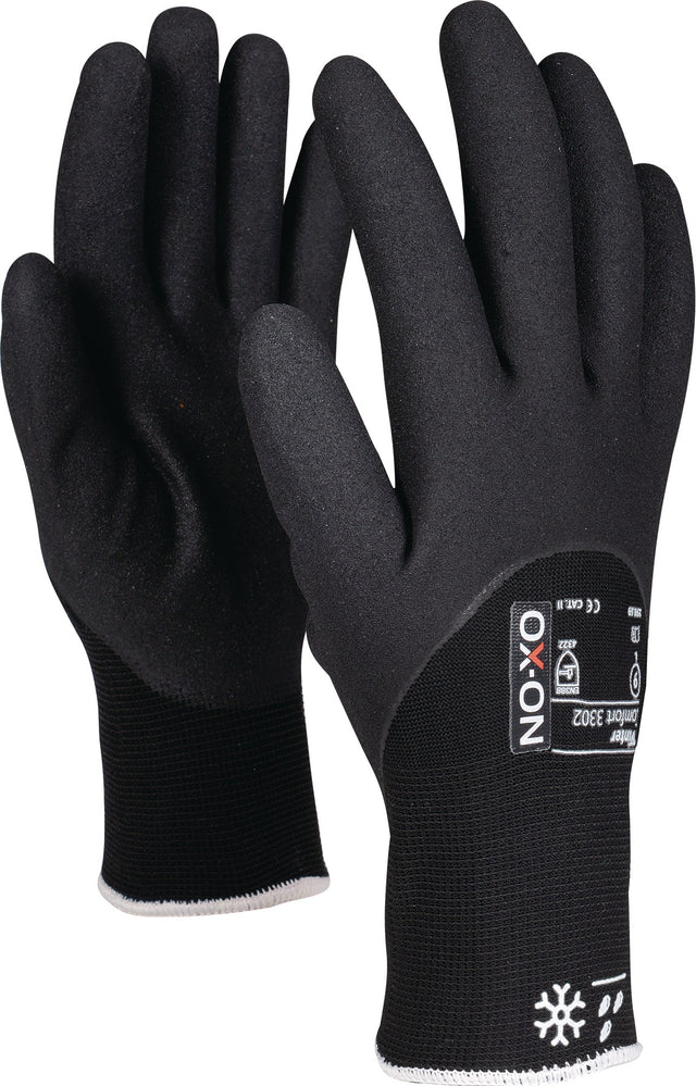OX-ON Kälteschutzhandschuh Winter Comfort 3302 Gr. 8 – Nitrilschaum, touchscreenfähig, EN 388/420/511