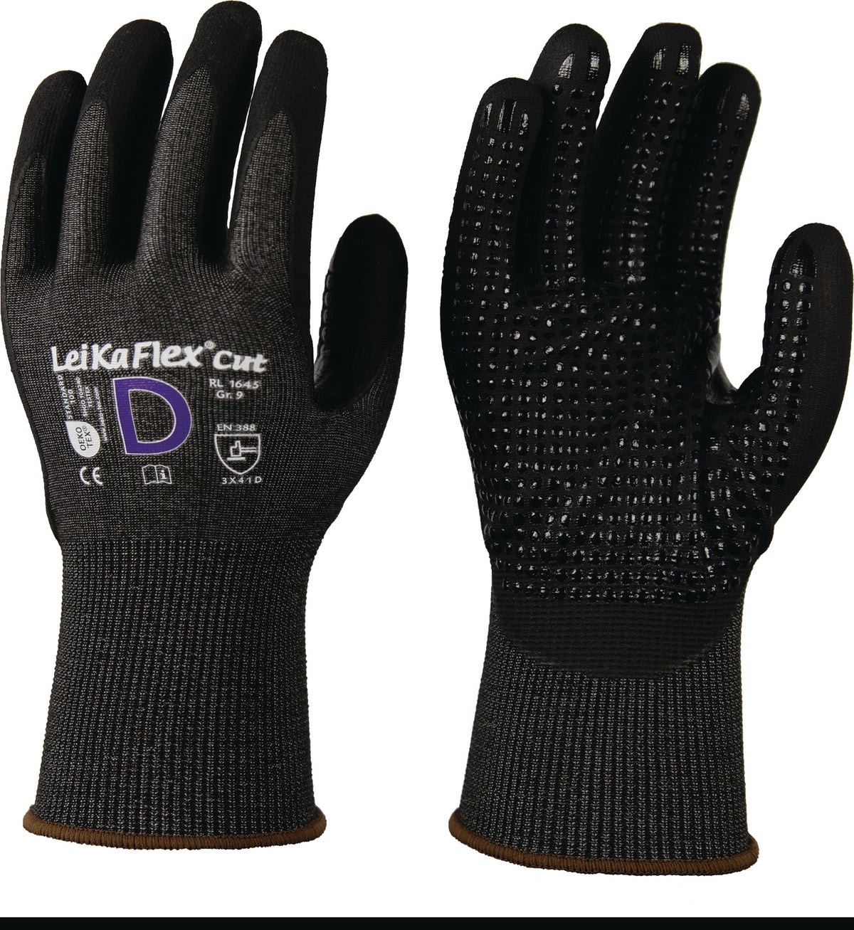 LeiKaFlex CUT RL 1645 Schnittschutzhandschuhe Gr. 8 grau/schwarz EN 388 PSA II