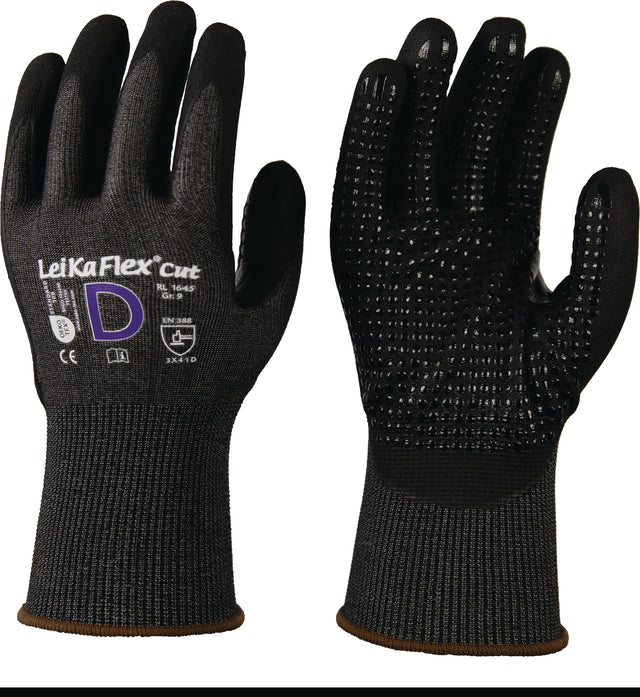 LeiKaFlex CUT RL 1645 Schnittschutzhandschuhe Gr. 8 grau/schwarz EN 388 PSA II