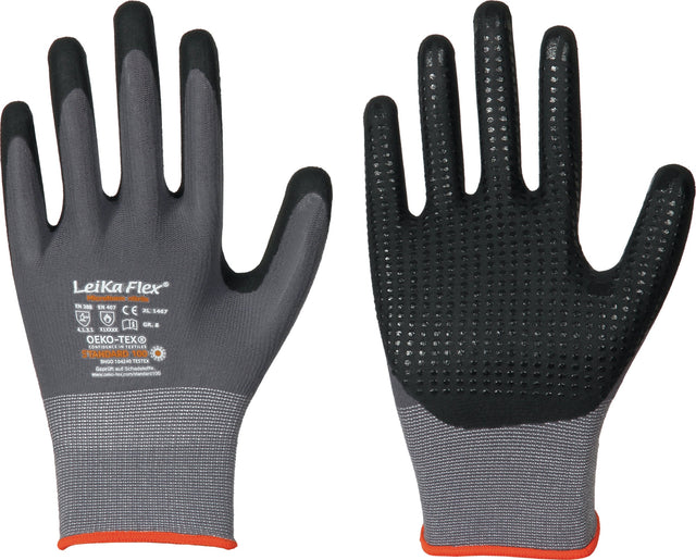 LEIPOLD Handschuhe LeiKaFlex 1467 Gr.8 grau EN 420+ EN 388+ EN 407 PSA II