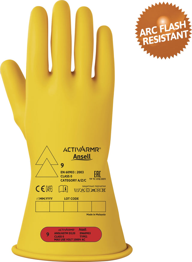 Ansell ActivArmr® RIG011Y Elektrikerschutzhandschuh Gr.9 gelb – 1000 V, EN 60903
