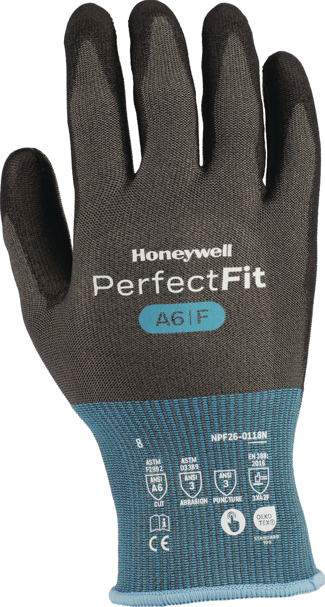 HONEYWELL Schnittschutzhandschuhe Perfect Fit Gr.9 blau/schwarz EN 388 PSA II