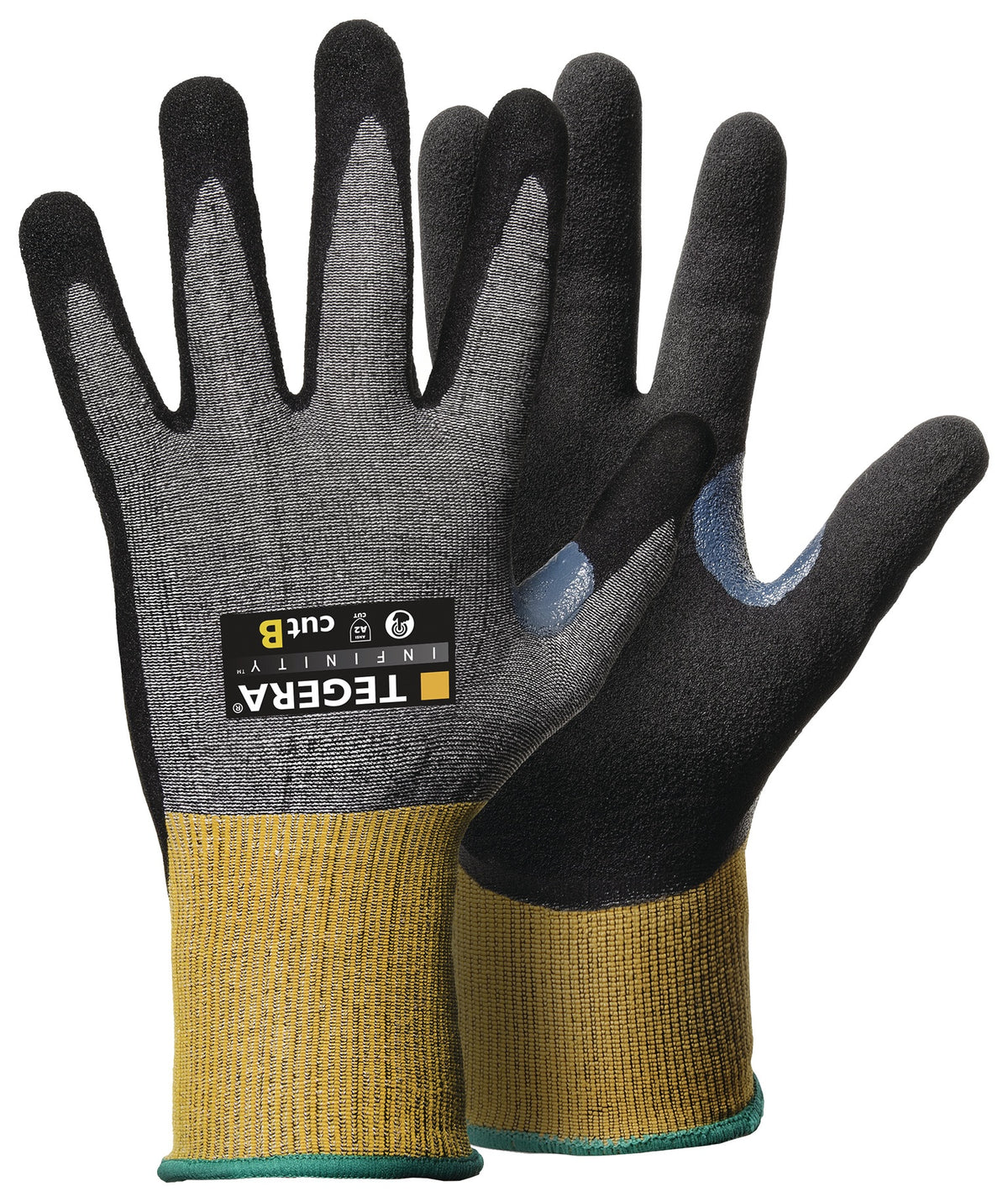 TEGERA® INFINITY 8805 Schnittschutzhandschuhe Gr.8 grau/gelb EN 388, EN 407 PSA II