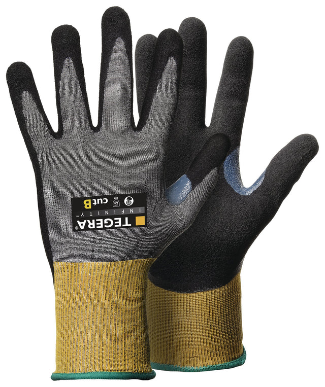 TEGERA® INFINITY 8805 Schnittschutzhandschuhe Gr.8 grau/gelb EN 388, EN 407 PSA II
