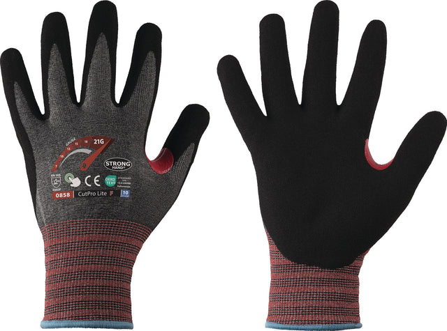 STRONGHAND CUTPRO LITE F Schnittschutzhandschuhe Gr.7, grau/schwarz, EN 388