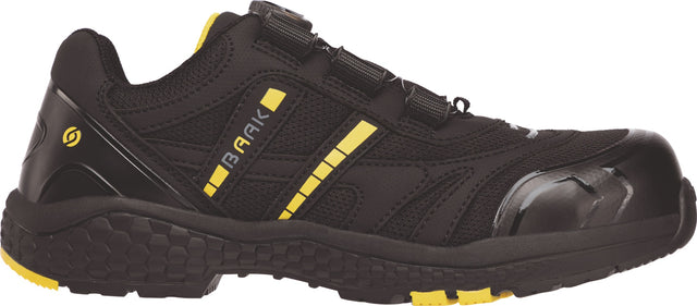 BAAK Sicherheitshalbschuh Admiral John S1PS ESD mit BOA® Fit System, schwarz/gelb, Gr. 40