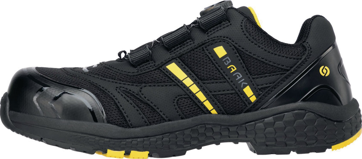 BAAK Sicherheitshalbschuh Admiral John S1PS ESD mit BOA® Fit System, schwarz/gelb, Gr. 40