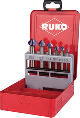RUKO Kegelsenkersatz DIN 335 90° 6,3-20,5 mm HSS 6-teilig Metallkassette