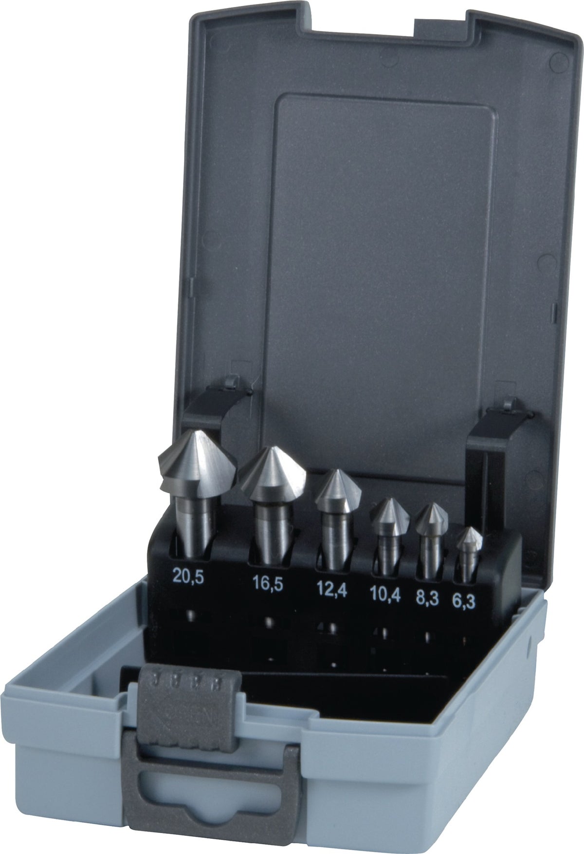 RUKO Kegelsenkersatz DIN 335 C HSS 6-teilig 90° 6,3-20,5 mm im Kunststoffkoffer