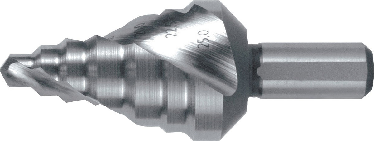 RUKO Stufenbohrer HSS 4-12 mm Spiralnut 5 Stufen 90° Kreuzanschliff