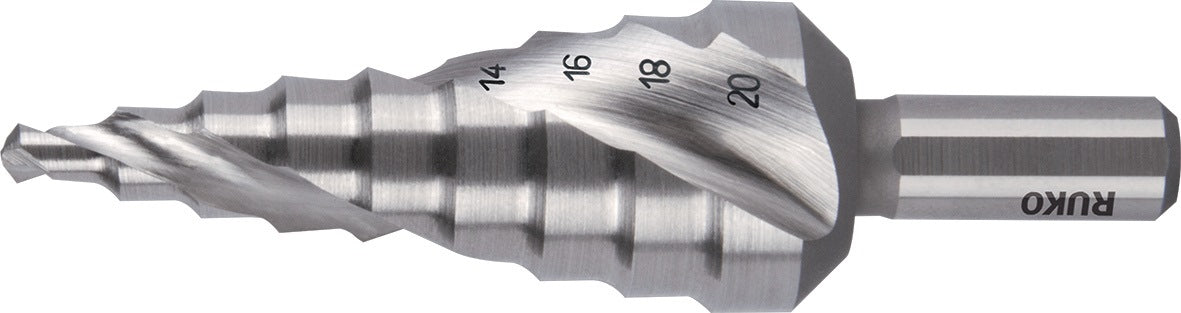 RUKO Stufenbohrer HSS-Co5 4-12mm Spiralnut 9 Stufen 90° – Präzisionsbohrer für Metall