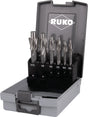 RUKO Flachsenker-Satz DIN 373 HSS M3-M10, 6-teilig, 3 Schneiden, Kunststoffkassette