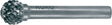 RUKO Frässtift KUD Hartmetall 3 mm Schaft Kreuzverzahnung KVZ 4