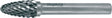 RUKO Frässtift RBF Hartmetall 3 mm Kreuzverzahnung KVZ 4 DIN 8033