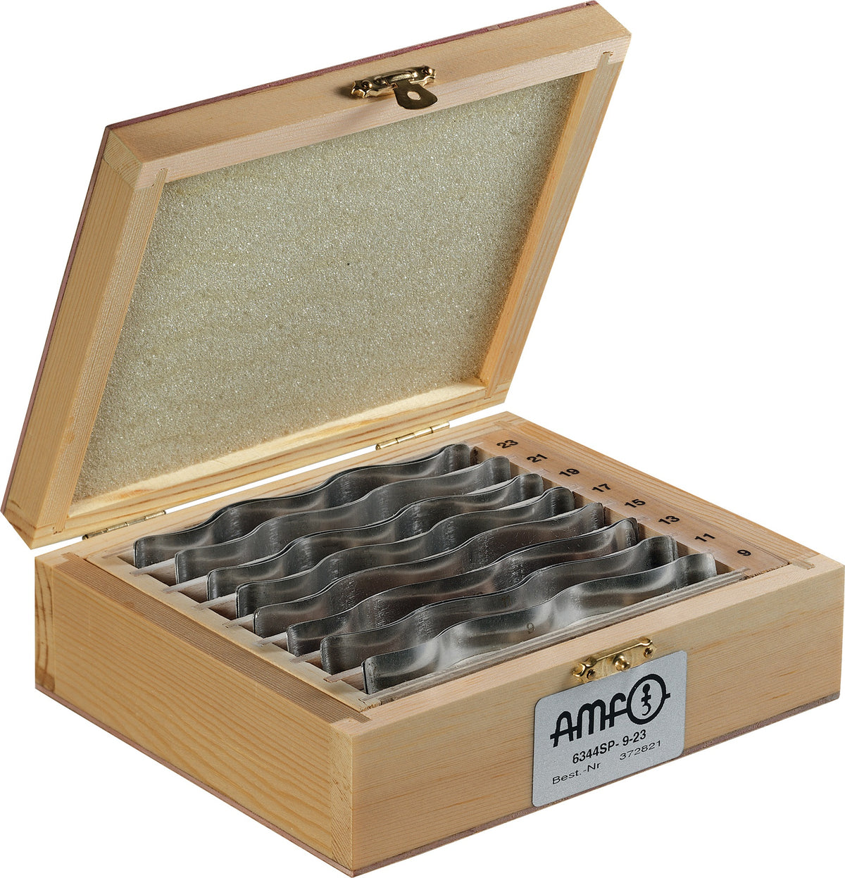 AMF Parallelunterlagensatz Nr. 6344SP wellenförmig, 8 Paar, Größe 9-23 mm, Länge 110 mm