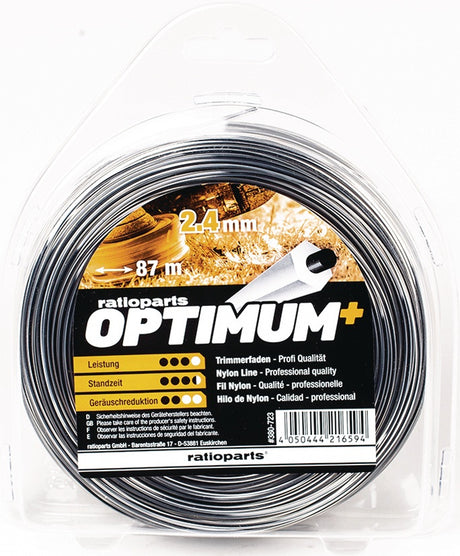 RATIOPARTS Nylonfaden Optimum 1,6 mm x 15 m – 5-Kant Schneidfaden für Motorsensen