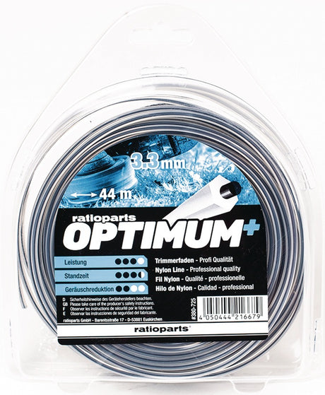 RATIOPARTS Nylonfaden Optimum 1,6 mm x 15 m – 5-Kant Schneidfaden für Motorsensen