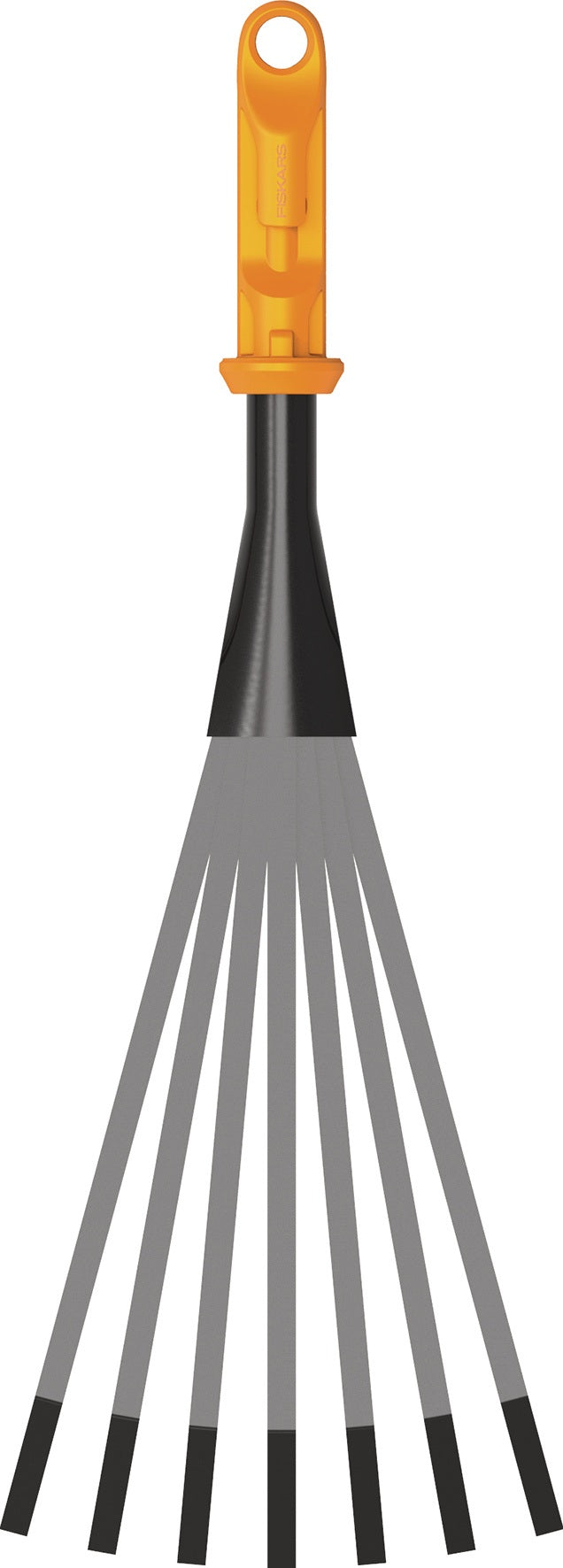 FISKARS Fächerbesen OneClick 124 mm Arbeitsbreite mit 7 Metallzinken