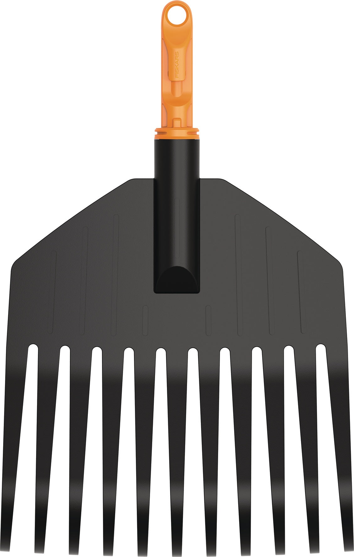 FISKARS Laubbesen OneClick 217 mm – 11 Kunststoffzinken für schwer zugängliche Beetstellen