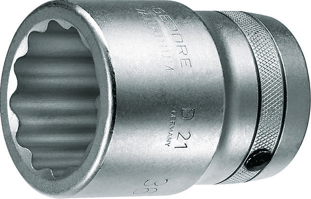 GEDORE Steckschlüsseleinsatz D 21 1 Zoll 12-kant SW 36 mm, Länge 70 mm, CV-Stahl verchromt