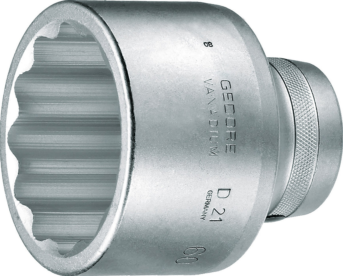 GEDORE Steckschlüsseleinsatz D 21 1 Zoll 12-kant SW 36 mm, Länge 70 mm, CV-Stahl verchromt