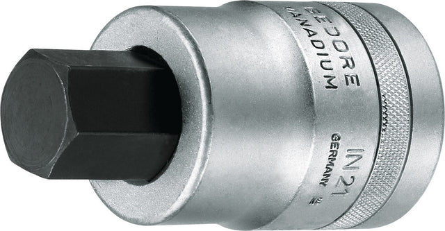 GEDORE Steckschlüsseleinsatz IN 21 1 Zoll Innen-6-kant SW 17mm L.90mm