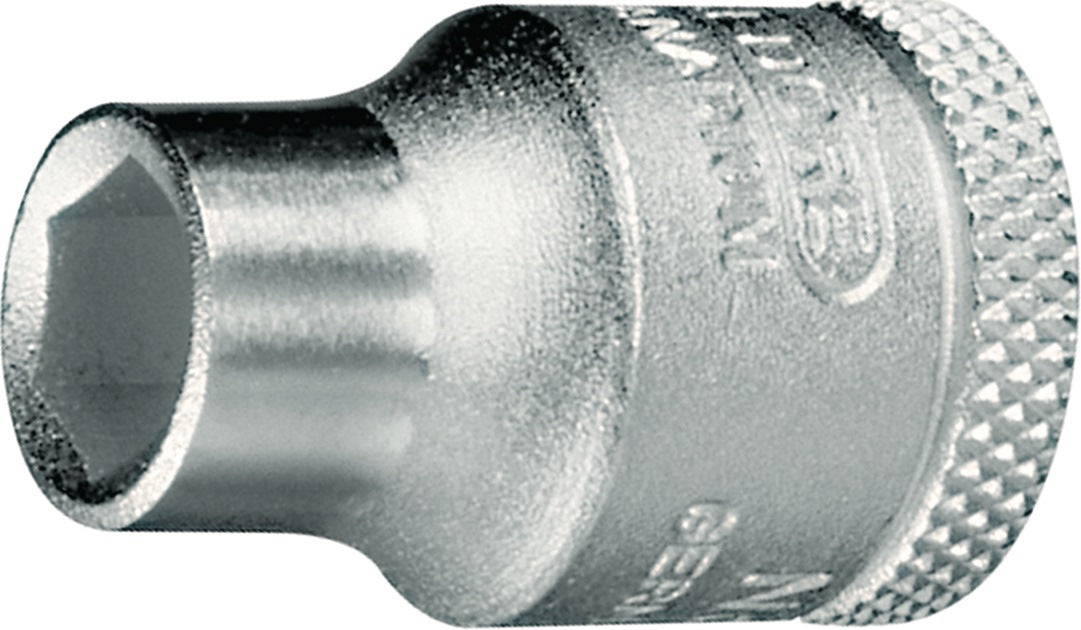 GEDORE Steckschlüsseleinsatz 3/8 Zoll 6-kant SW 6 mm, Länge 28 mm, Vanadiumstahl verchromt