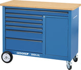 GEDORE Rollwerkbank 1504 XL – 7 Schubladen, 1000 kg, 1250 mm, Multiplex-Buchenholz