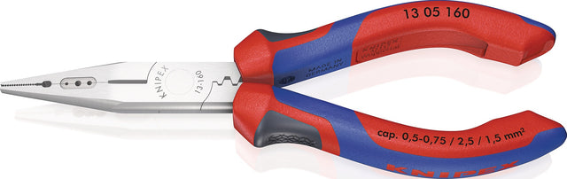 KNIPEX Verdrahtungszange 160 mm für 0,5-0,75/1,5/2,5 mm², verchromt, Comfort-Griff