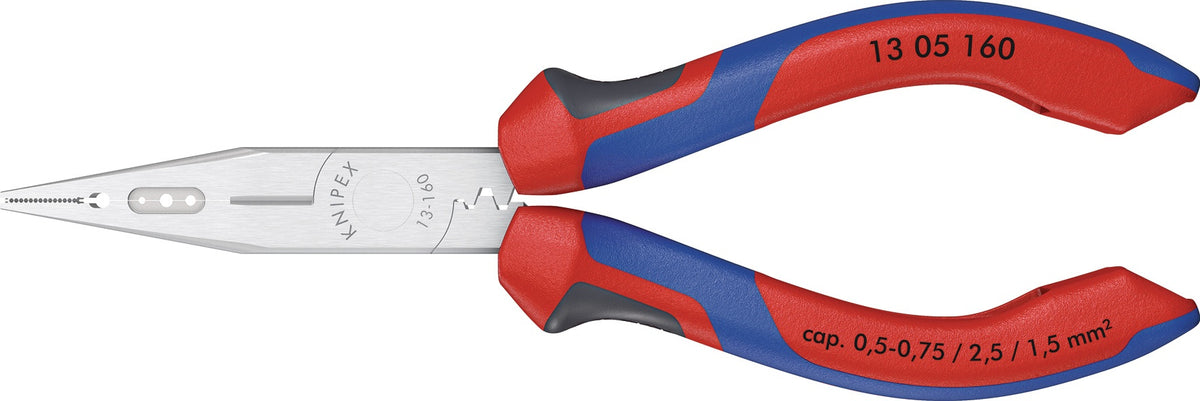 KNIPEX Verdrahtungszange 160 mm für 0,5-0,75/1,5/2,5 mm², verchromt, Comfort-Griff