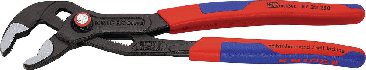 KNIPEX Cobra® Wasserpumpenzange 180 mm – Selbstklemmend, 18 Einstellpositionen, Comfort-Griff