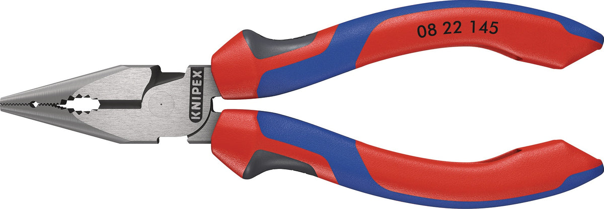 KNIPEX Spitzkombizange 145 mm Comfort-Griff – poliert, schwarz atramentiert, für Flach- und Rundmaterial