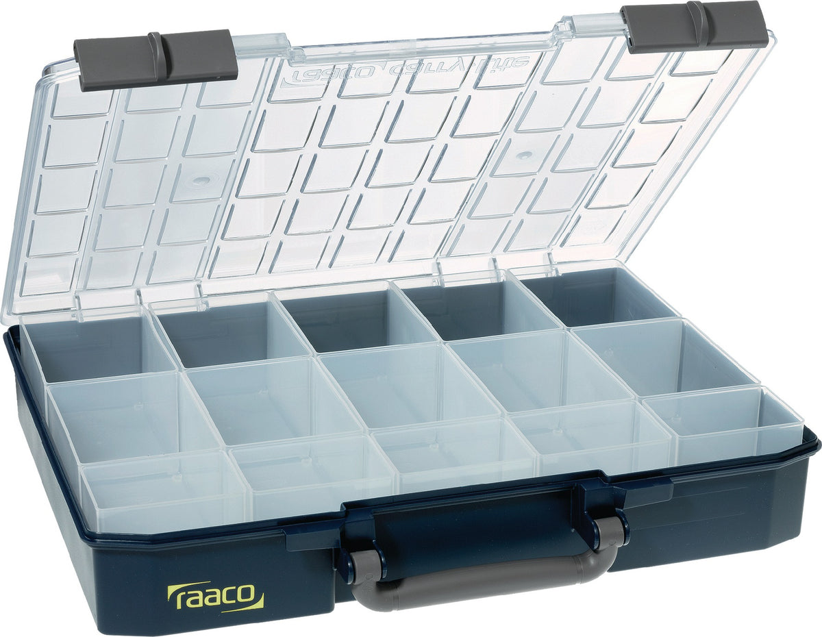 RAACO Sortimentskasten Carry Lite 415x330x80 mm mit 15 Fächern in Blau