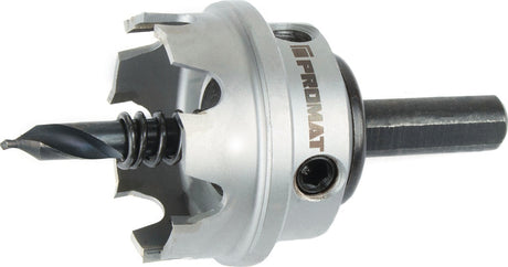 PROMAT Lochsäge 24 mm HM-bestückt mit Bohrer und Feder – Schnitttiefe 4 mm