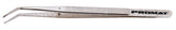 PROMAT Collegepinzette 155 mm gebogen vernickelt mit Führungsstift und gezahnten Spitzen