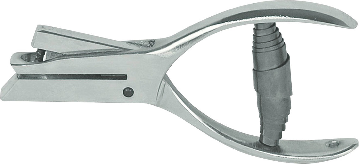 Hans Dietz Kontrollzange 145 mm mit Rundlochung 3 mm – Vernickelte Spezialzange für Prüfplaketten