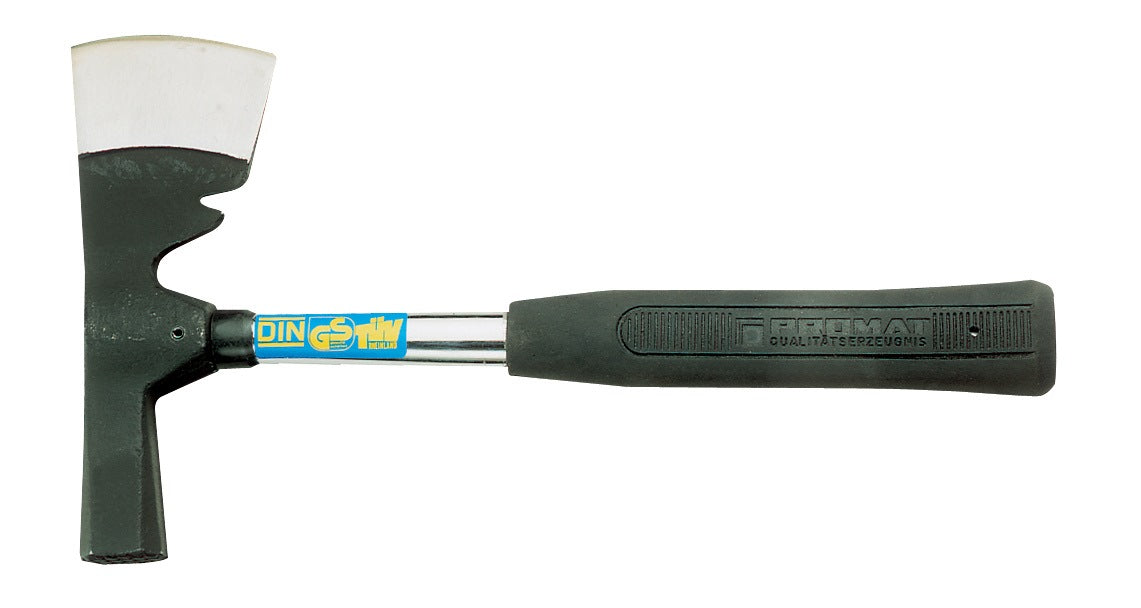 Gipserbeil Kopfgewicht 570 g von PROMAT mit Stahlrohrstiel und Kunststoffgriff – Profi-Werkzeug