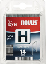 NOVUS Feindrahtklammern H Typ 37, 2000 Stück, 10,6 mm Breite, 6 mm Schenkellänge, superhart