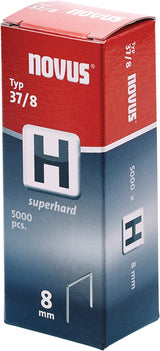 NOVUS Feindrahtklammern H Typ 37, 2000 Stück, 10,6 mm Breite, 6 mm Schenkellänge, superhart