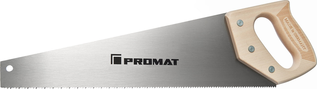 PROMAT Handsäge Blattlänge 350 mm, 8 ZpZ, Holzgriff – für Holz und Kunststoff