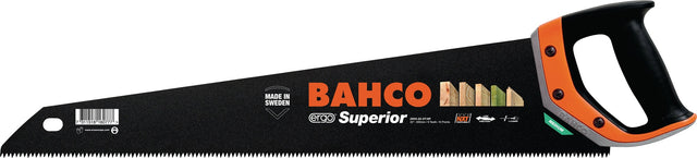 BAHCO Handsäge ERGO Superior mit XT-Zahnung, 550 mm Blatt, 9/10 ZpZ – für Holz und Kunststoff