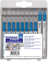 PROMAT Stichsägeblattsortiment 10-teilig für Holz und Kunststoff – Passend für Bosch, DeWalt, Festool, Flex, Makita, Metabo